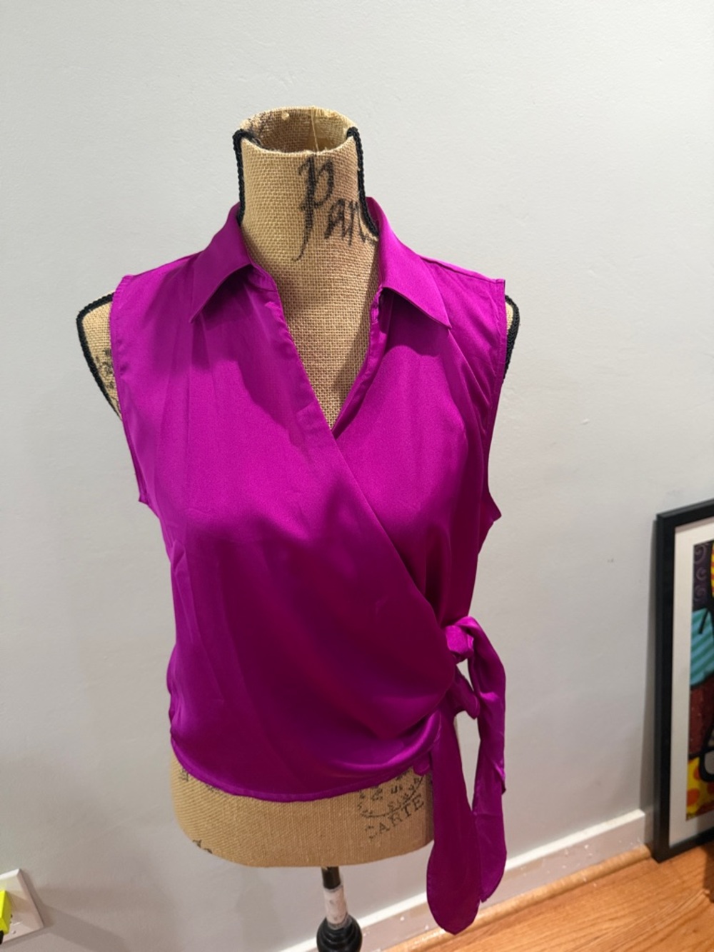 Ann Taylor Wrap-Style Sleeveless Camisole in Fuchsia medium